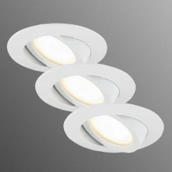 Briloner Hvit LED innfelt spot i et sett med 3 - svingbar.| Downlights