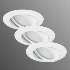 Briloner Hvit LED innfelt spot i et sett med 3 - svingbar.| Downlights