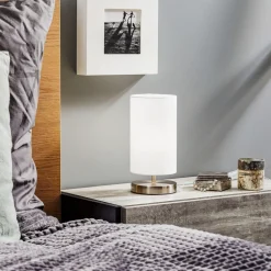 Brilliant Hvit tekstillampe Clarie. Sale