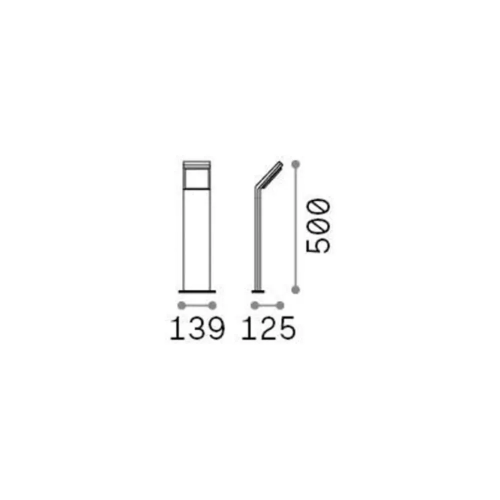 Ideallux Ideal Lux LED-gatelampe Stil grå, høyde 50 cm aluminium 3 000 K| Gatebelysning, Pullert Belysning