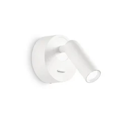 Ideallux Ideal Lux LED-veggspot Bean Rund, hvit, metall, svingbar| Spotter I Tak