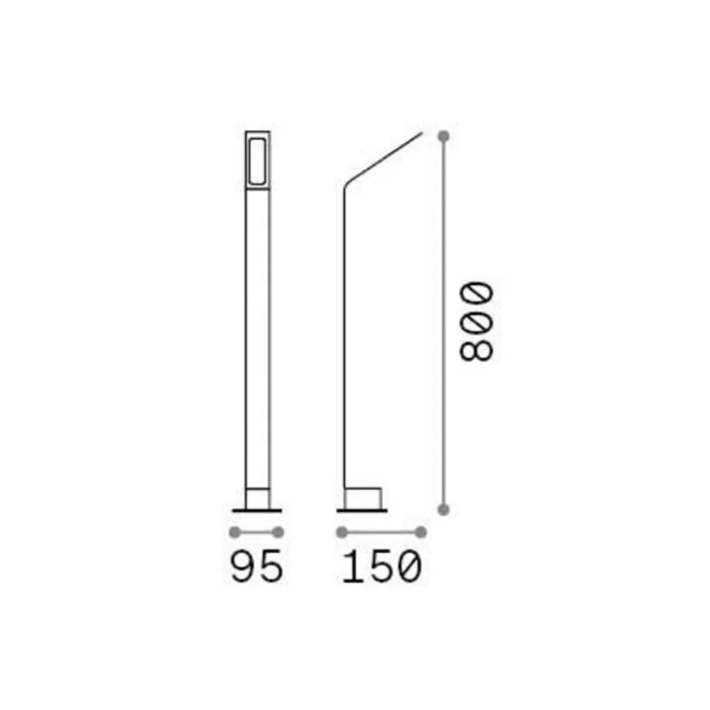 Ideallux Ideal Lux LED-veilampe svart 3 000 K høyde 80 cm aluminium| Gatebelysning, Pullert Belysning