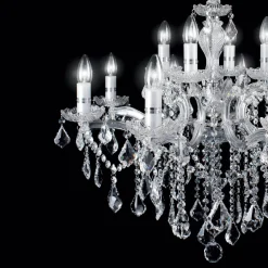 Ideallux Ideal Lux lysekrone Florian kromfarget, krystall, 12flg. New