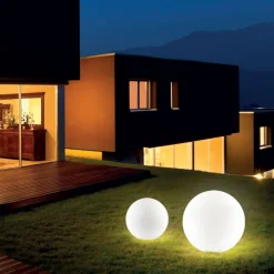 Ideallux Ideal Lux Sole lampe med jordspyd, hvit, plast, Ø 30 cm| Utespotter