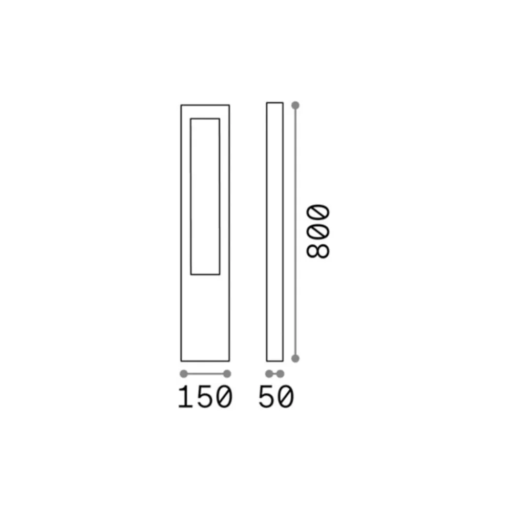 Ideallux Ideal Lux Vega veilampe, brun, aluminium, høyde 80 cm| Gatebelysning, Pullert Belysning