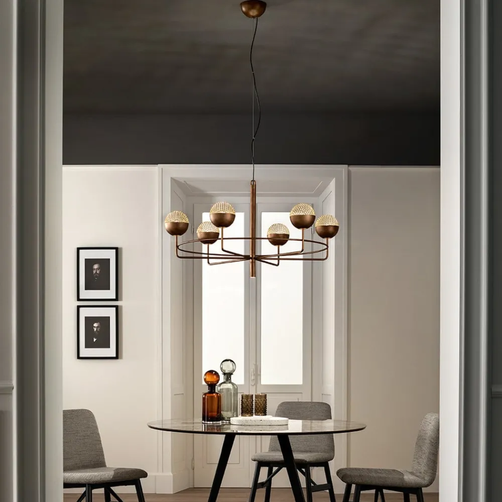 Masiero Iglù Rund LED-lysekrone, syv lys| Lysekroner