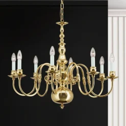 ORION IMKE lysekrone i polert messing med åtte lys Hot