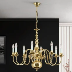 ORION IMKE lysekrone i polert messing med åtte lys Hot