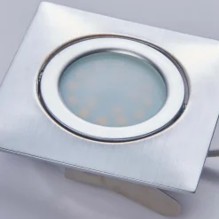 Lindby Innbyggingslamper i krom med LED, kantet sett med 3 stk Hot