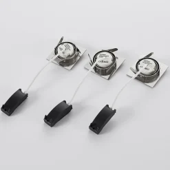 Lindby Innbyggingslamper i krom med LED, kantet sett med 3 stk Hot