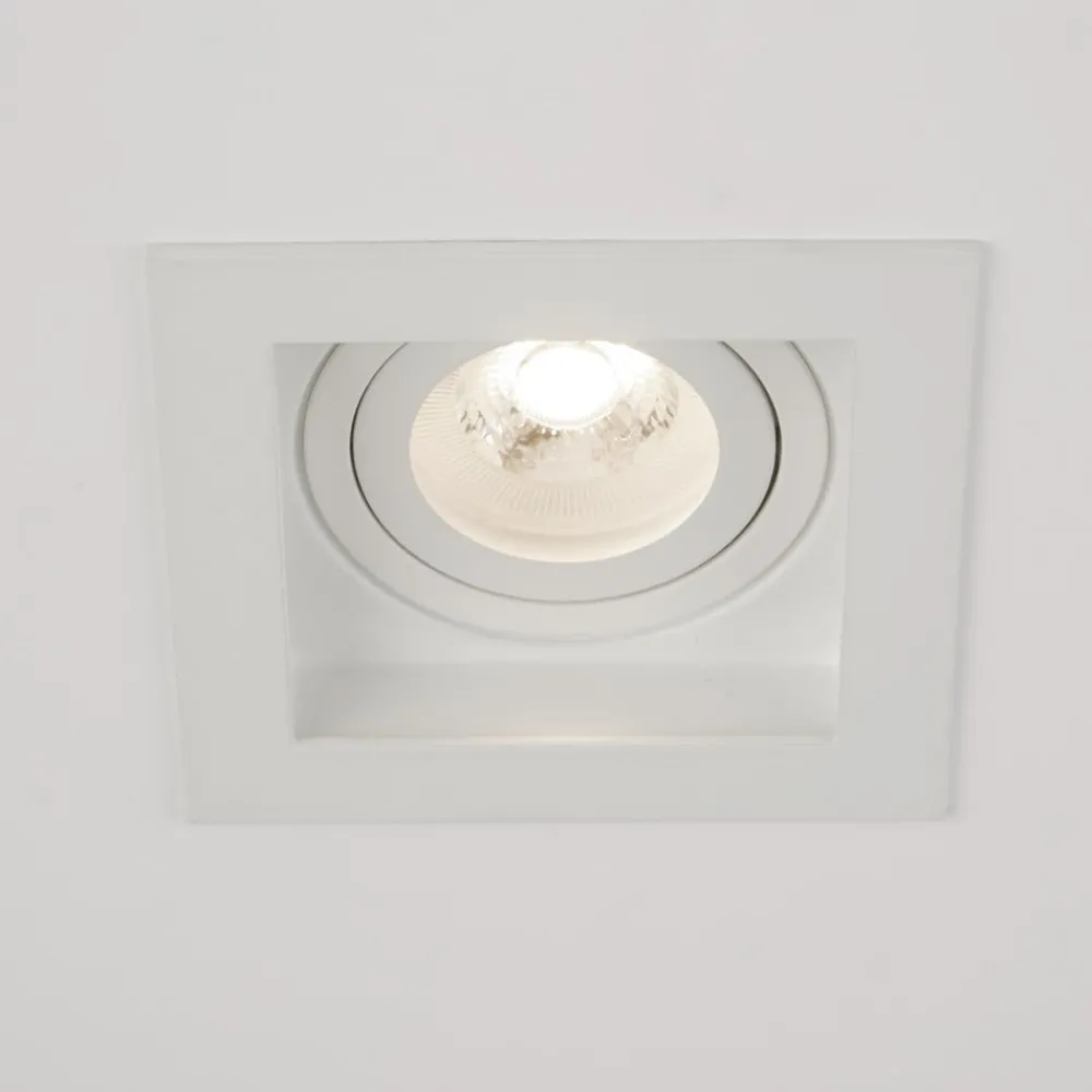 Searchlight Innfellingslampe Grid One, hvit, 10 x 10 cm, aluminium, GU10| Downlights