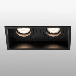 FARO BARCELONA Innfellingslampe Hyde, 2 lyskilder dreibar i svart Outlet