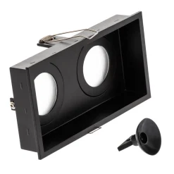 FARO BARCELONA Innfellingslampe Hyde, 2 lyskilder IP44, svart Hot