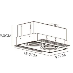 Lucide Innfellingsspot Trimless, 2 lyskilder, hvit Best
