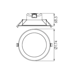Deko-Light Innfelt LED-taklampe Acrux, Ø 17 cm, sølvmatt, CCT Hot