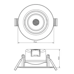 Deko-Light Innfelt LED-taklampe SMD 68 230V hvit, 3 000 K Hot