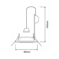 Deko-Light Innfelt spot GU10 uten pære, svart