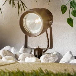 Lucande Irina utendørs LED-spot, sett med 3 stk, jordspyd, støpsel, grå Online