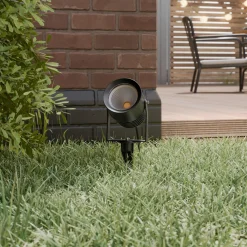 Lucande Irina utendørs LED-spot, sett med 3 stk, jordspyd, støpsel, grå Online