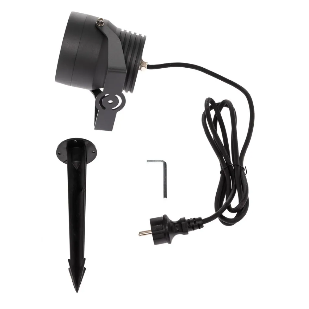 Lucande Irina utendørs LED-spot, sett med 3 stk, jordspyd, støpsel, grå Online