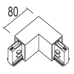 Ivela 90° hjørnejord innvendig for LKM quadro, sølv| Butikkbelysning|Skinnesystem