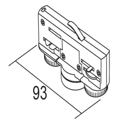 Ivela adapter, 3-faset, 220-240 V, 10 kg, sølv| Skinnesystem