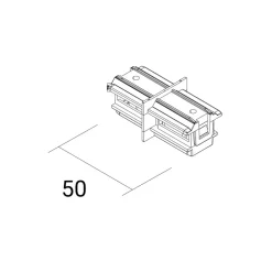 Ivela Langkobling SQUARE 48 V, svart, strømavbryter| Skinnesystem