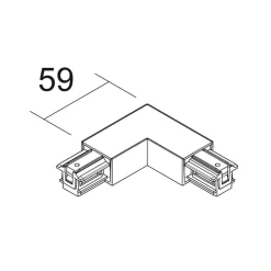Ivela L-kobling SQUARE 48 V, svart, beskyttelsesleder høyre| Skinnesystem