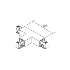 Ivela T-kobling LKM DALI hvit beskyttelsesleder høyre 3-fase| Skinnesystem