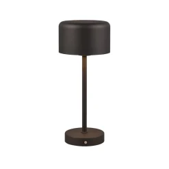 Reality Leuchten Jeff LED oppladbar bordlampe, matt svart, høyde 30 cm, metall| Kontorbelysning
