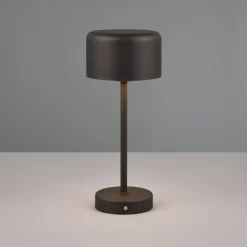 Reality Leuchten Jeff LED oppladbar bordlampe, matt svart, høyde 30 cm, metall| Kontorbelysning