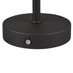 Reality Leuchten Jeff LED oppladbar bordlampe, matt svart, høyde 30 cm, metall| Kontorbelysning