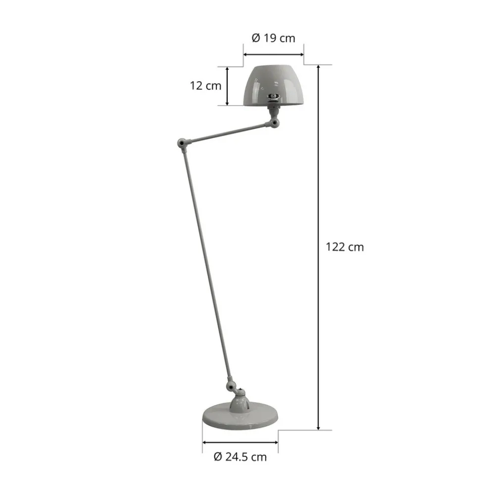 Jieldé Aicler AIC833 gulvlampe, 80+30 cm, grå Hot