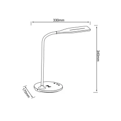 Brilliant Joni LED-skrivebordslampe, hvit, høyde 34 cm, CCT, dimbar Clearance