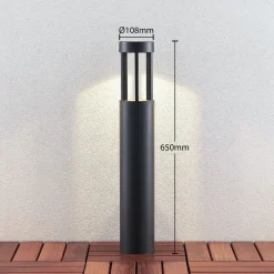 Lindby Jordis LED-gatelampe i mørkegrått| Kommersiell Utebelysning|Led-Utendørs