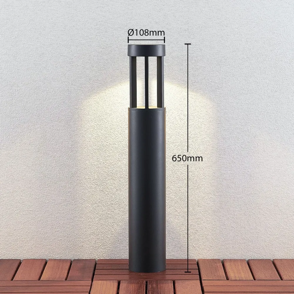 Lindby Jordis LED-gatelampe i mørkegrått| Kommersiell Utebelysning|Led-Utendørs