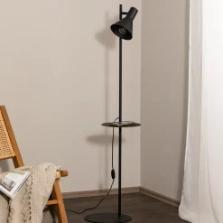 TK Lighting Jump gulvlampe, svart, justerbar, hylle Sale