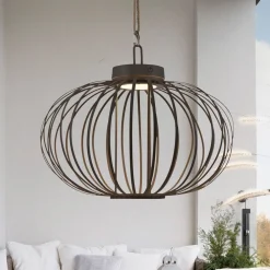 JUST LIGHT. Akuba LED-bordlampe svart 37 cm bambus| Led-Utendørs|Bordlamper