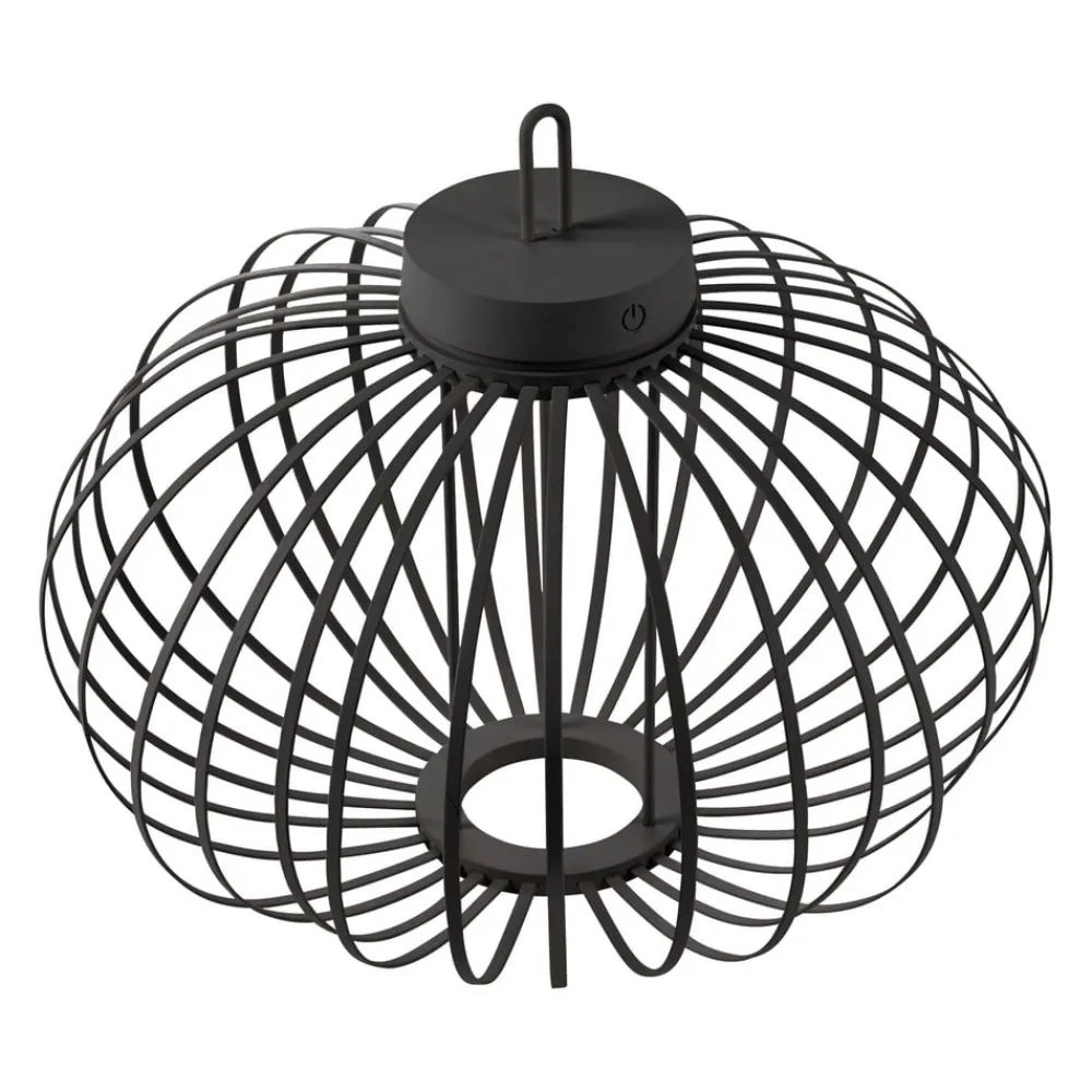 JUST LIGHT. Akuba LED-bordlampe svart 37 cm bambus| Led-Utendørs|Bordlamper