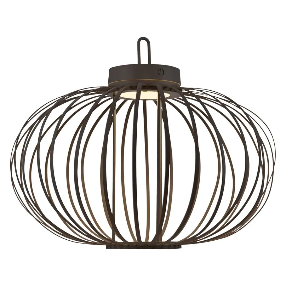 JUST LIGHT. Akuba LED-bordlampe svart 37 cm bambus| Led-Utendørs|Bordlamper