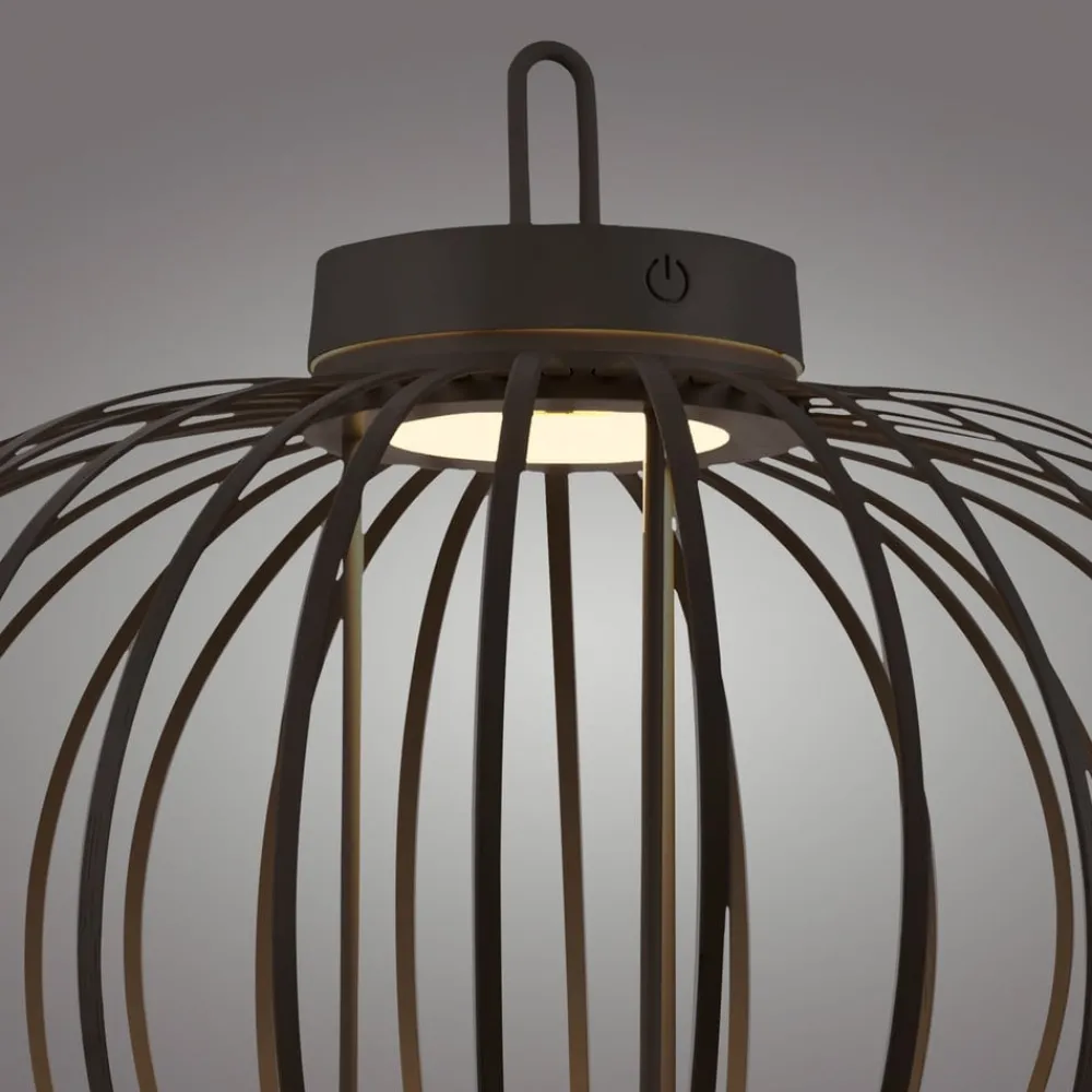 JUST LIGHT. Akuba LED-bordlampe svart 37 cm bambus| Led-Utendørs|Bordlamper