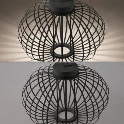 JUST LIGHT. Akuba LED-bordlampe svart 37 cm bambus| Led-Utendørs|Bordlamper