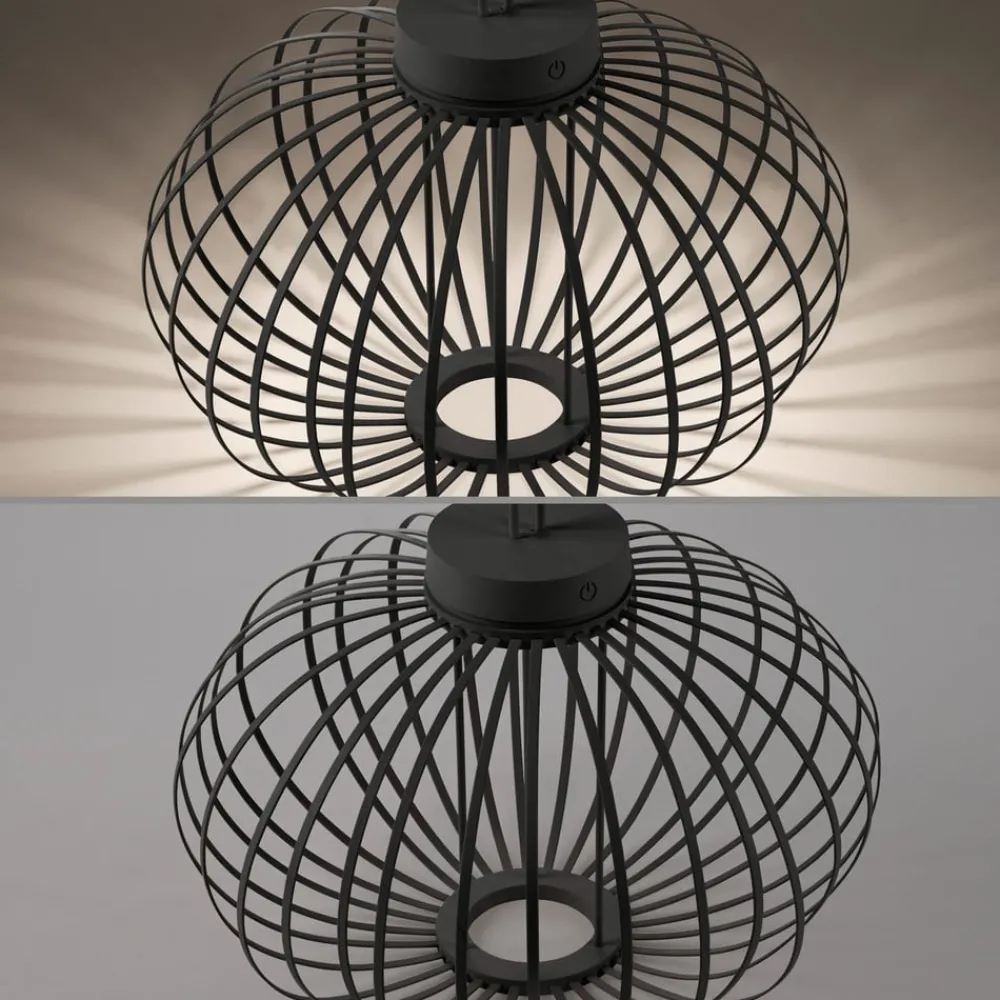 JUST LIGHT. Akuba LED-bordlampe svart 37 cm bambus| Led-Utendørs|Bordlamper