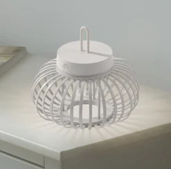 JUST LIGHT. GmbH JUST LIGHT. Akuba LED-bordlampe, hvit, 22 cm, bambus| Dekorasjonsbelysning|Led-Utendørs