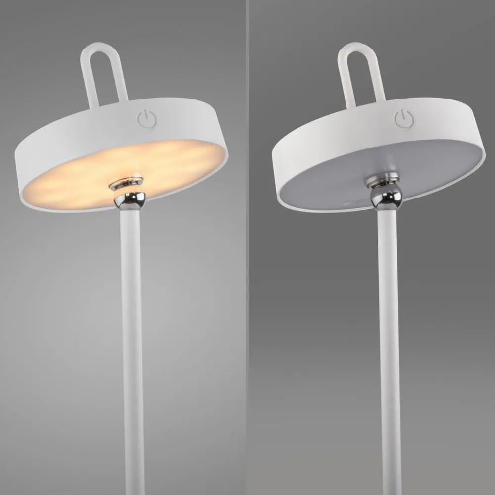 JUST LIGHT. Amag LED-bordlampe, hvit, jern, IP44| Dekorasjonsbelysning|Terrassebelysning