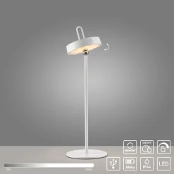 JUST LIGHT. Amag LED-bordlampe, hvit, jern, IP44| Dekorasjonsbelysning|Terrassebelysning