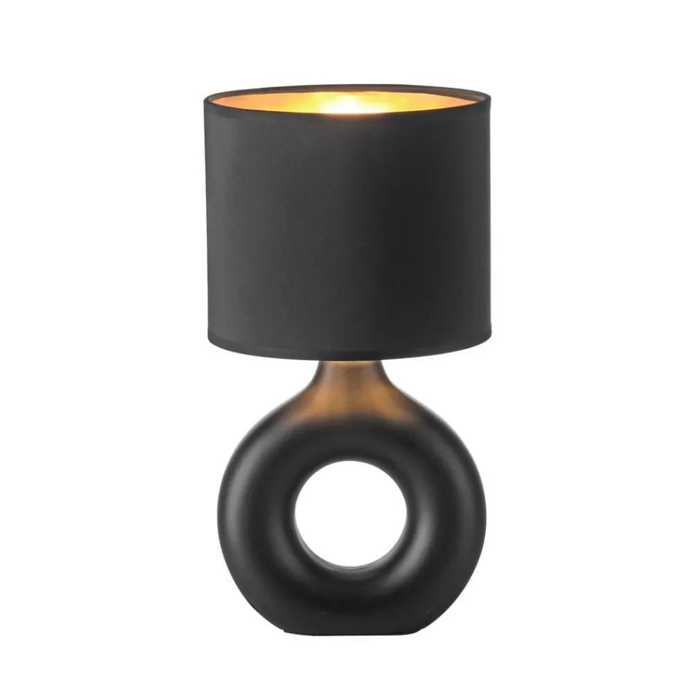 JUST LIGHT. GmbH JUST LIGHT. Carara bordlampe, keramisk fot, svart| Bordlamper