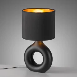 JUST LIGHT. GmbH JUST LIGHT. Carara bordlampe, keramisk fot, svart| Bordlamper