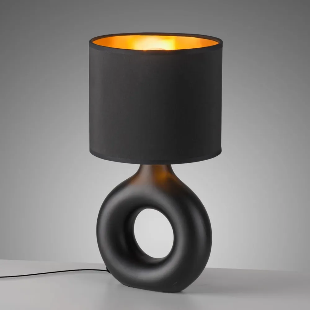 JUST LIGHT. GmbH JUST LIGHT. Carara bordlampe, keramisk fot, svart| Bordlamper