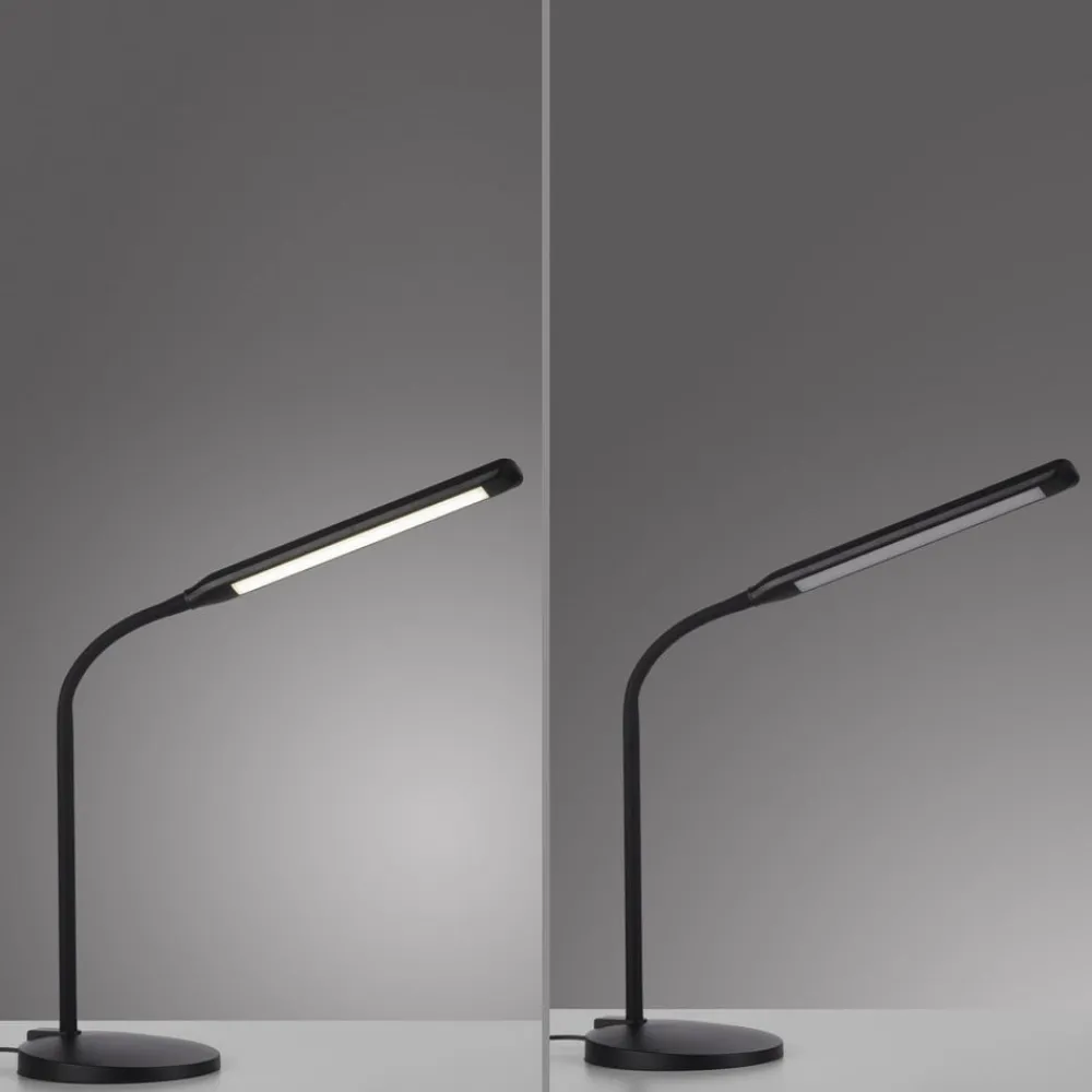 JUST LIGHT. GmbH JUST LIGHT. Elly LED-bordlampe, ABS, CCT, dimbar, svart| Kontorbelysning